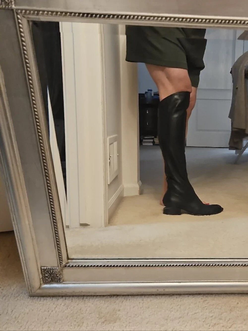 Alexander Wang Black Over-the-Knee Leather Boots Iconic Wedge Heel. Incredible!